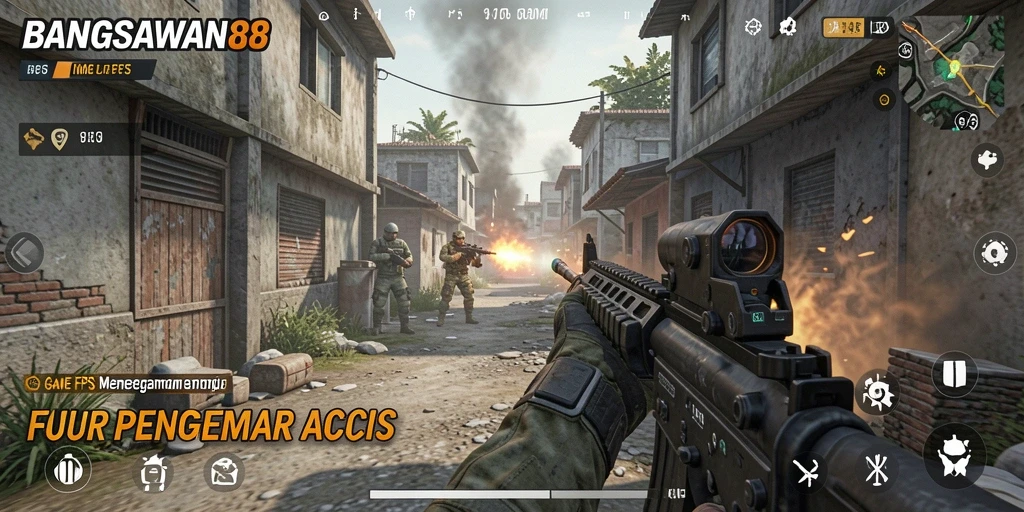 Screenshot gameplay BANGSAWAN88 yang menampilkan aksi tembak-menembak yang seru.