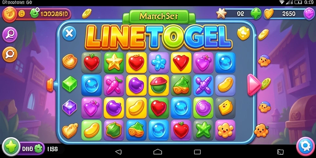 Tampilan gameplay seru dari LINETOGEL permainan Match-3.