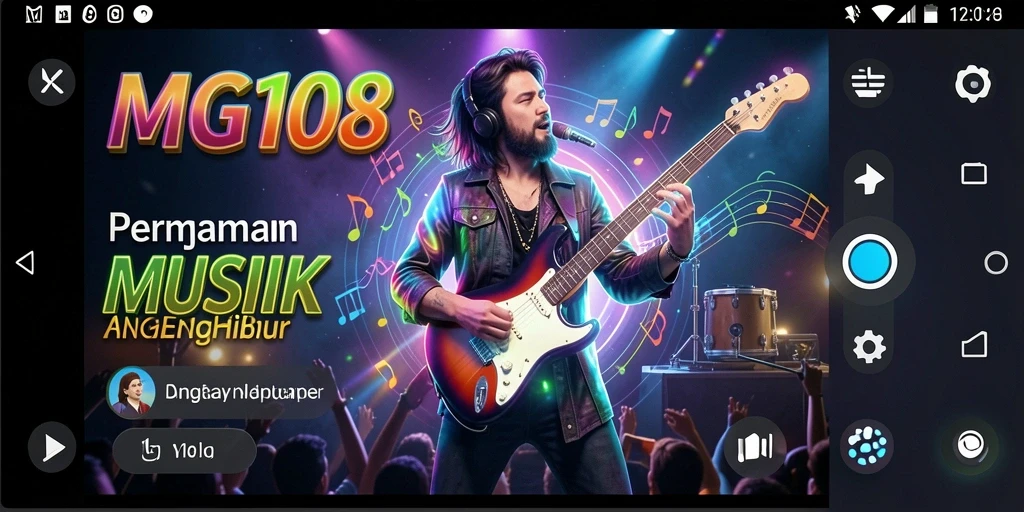 Tampilan gameplay MG108 dengan berbagai tantangan musik yang menarik.