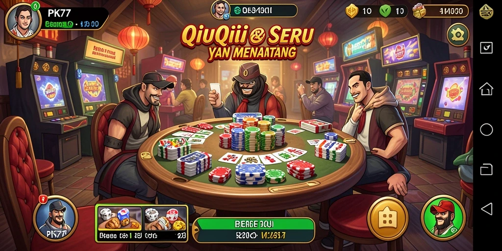 Screenshot gameplay PK77 yang menunjukkan aksi seru QiuQiu.