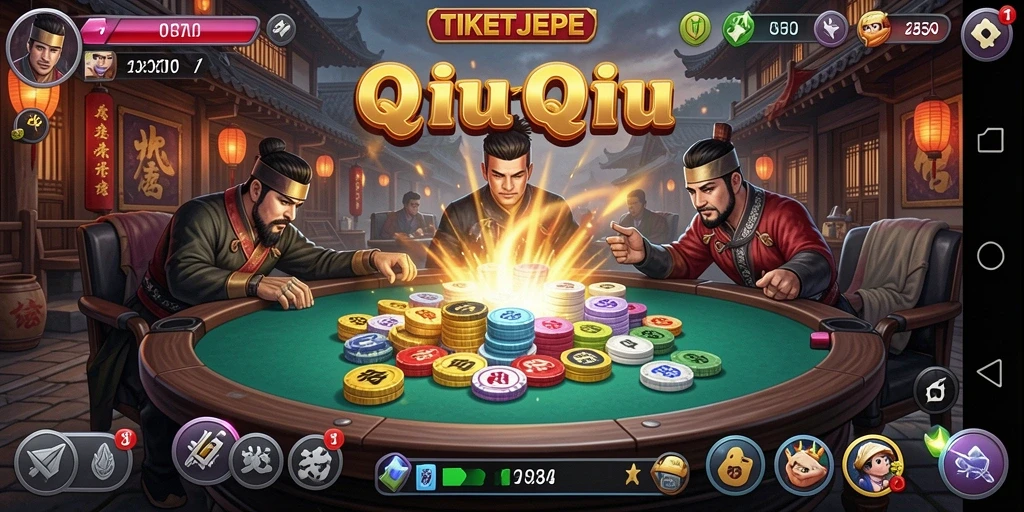 Gameplay seru dalam TIKETJEPE yang penuh tantangan QiuQiu.